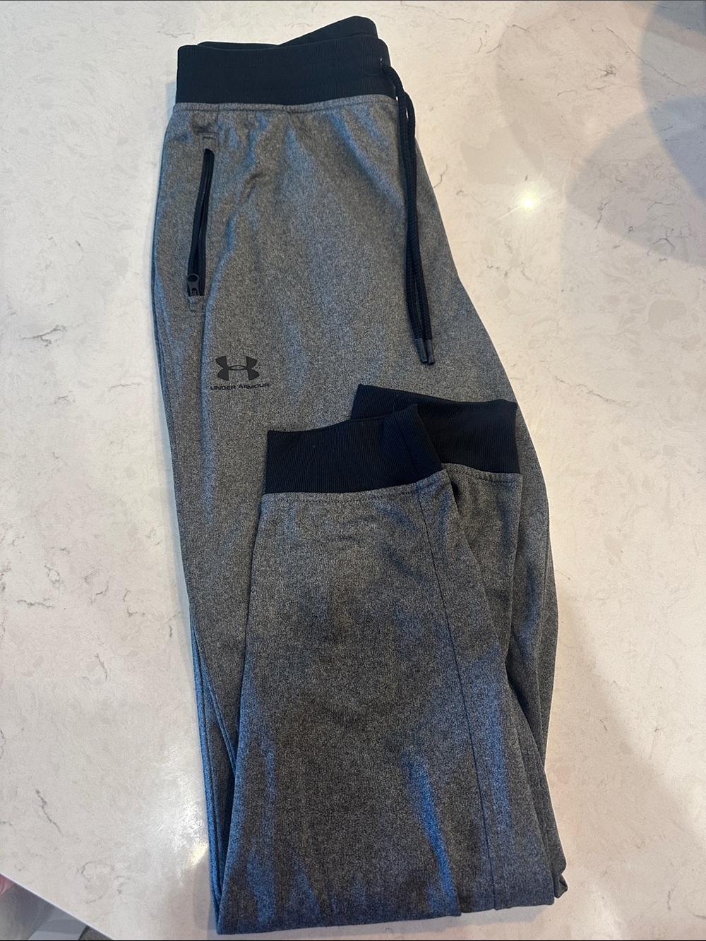 Under Armour Gray and Black Slim Fit Tech Joggers